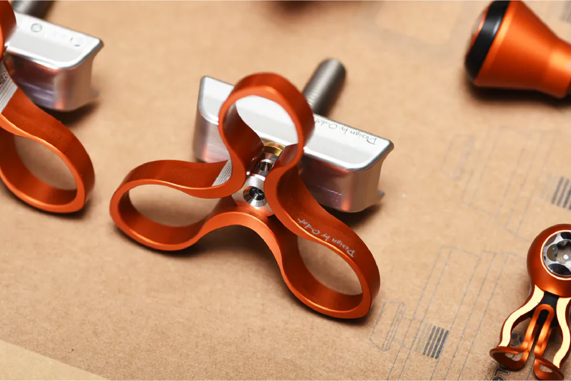 【COLORPLUS】Brompton 改裝零件小套組 - 霧橘 x 白 /  A、C Line適用