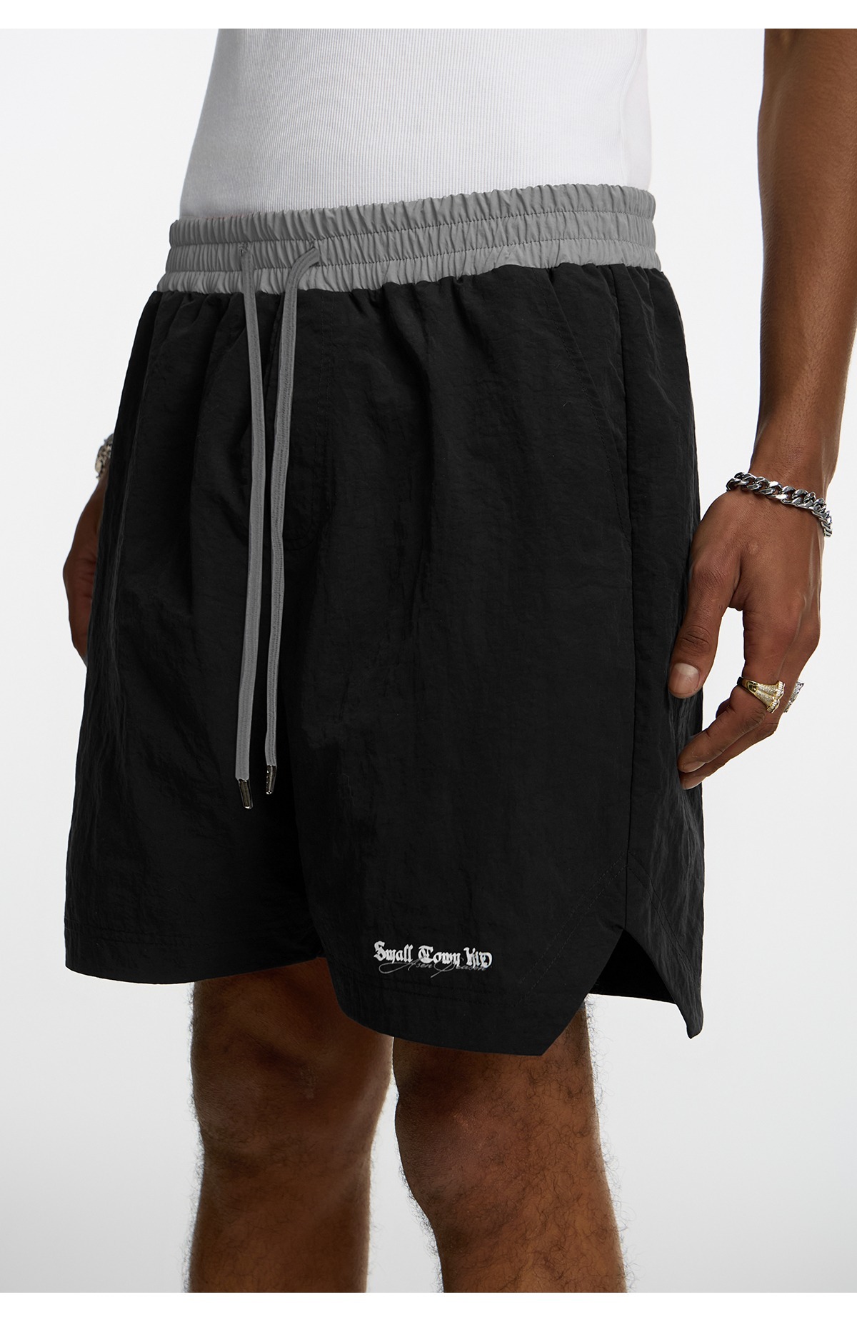 STK SmallTownKid basic LOGO nylon splicing beach pants shorts