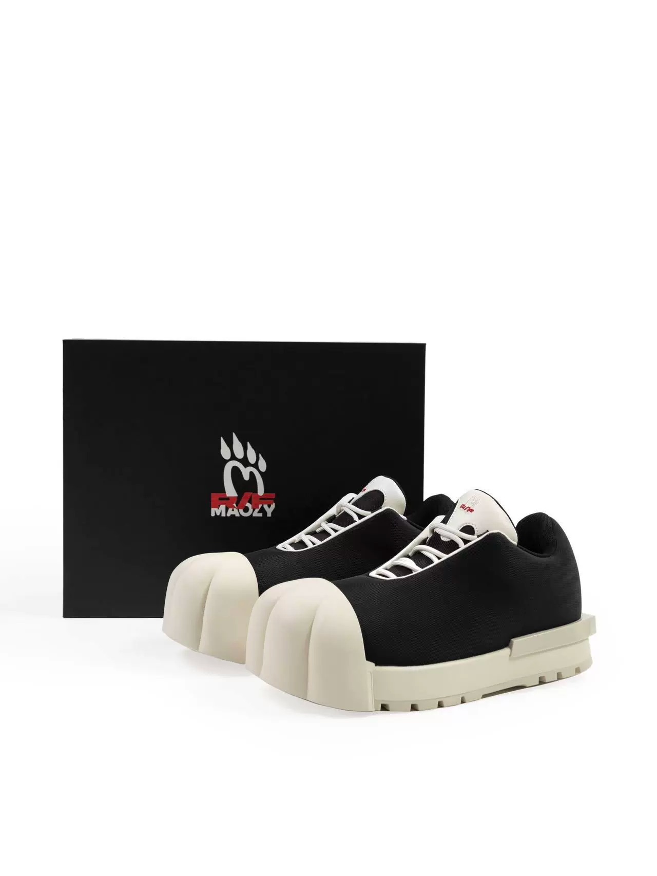 MAOZYWORLD X R/F 聯名 厚底增高 低筒黑白貓爪靴子