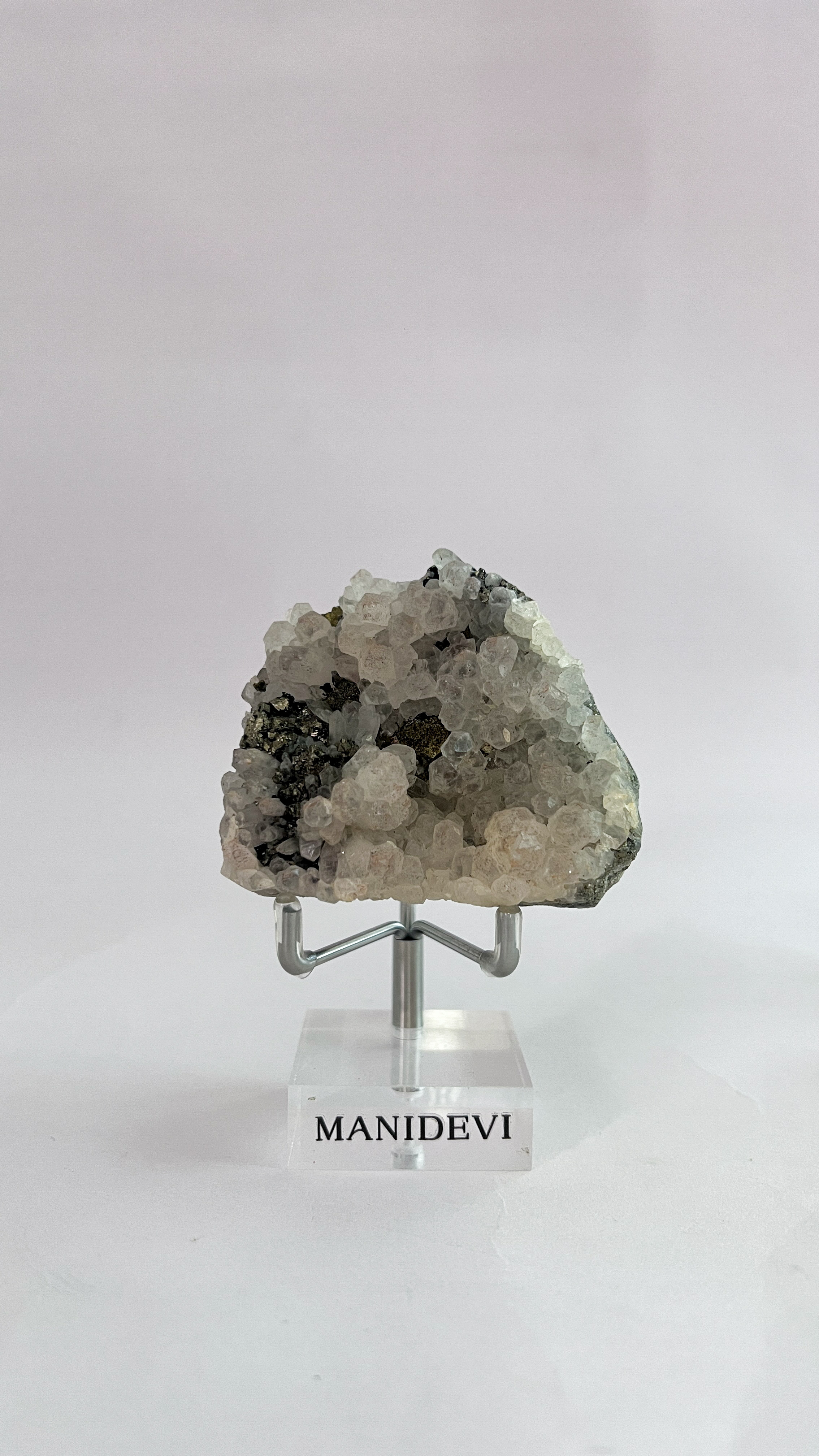 大天使連結礦頻-微紅白水晶共生黃鐵礦 MAGRPJ206214