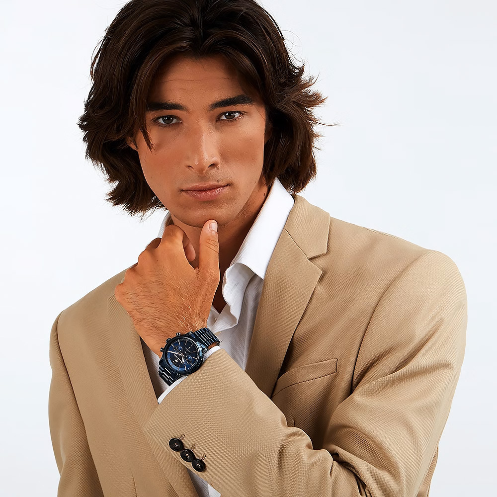 【Maserati 瑪莎拉蒂】Epoca 新紀元 R8873618032 深藍英倫紳士古典真三眼日期夜光手錶