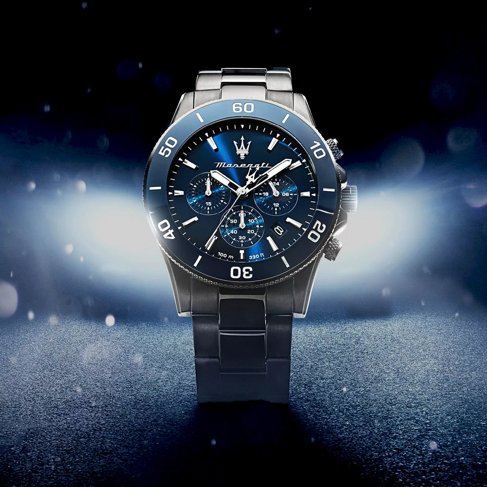 【Maserati 瑪莎拉蒂】Competizione賽道競馳 R8873600005 數字錶圈三眼計時手錶