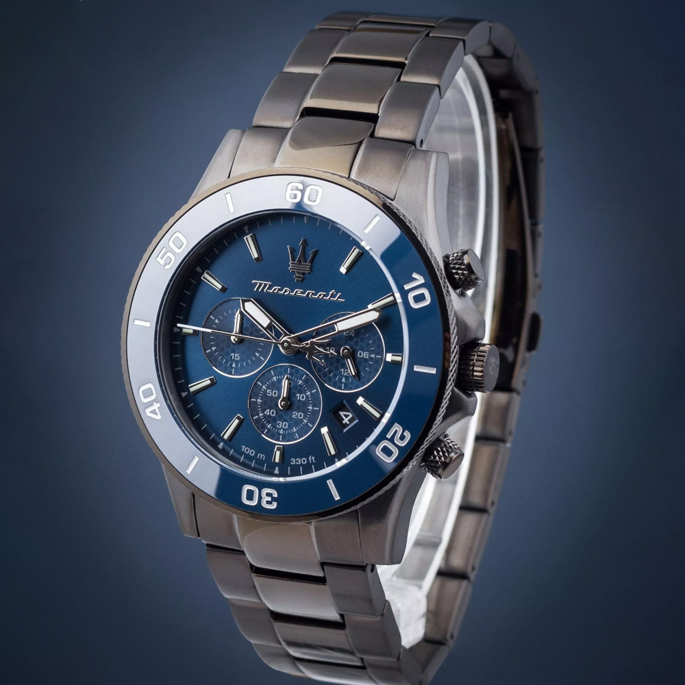 【Maserati 瑪莎拉蒂】Competizione賽道競馳 R8873600005 數字錶圈三眼計時手錶