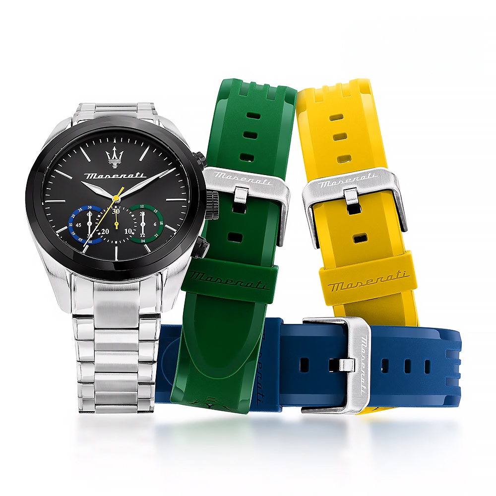 【Maserati 瑪莎拉蒂】Traguardo長征終站 R8873612061 特別版套組附錶帶真三眼手錶