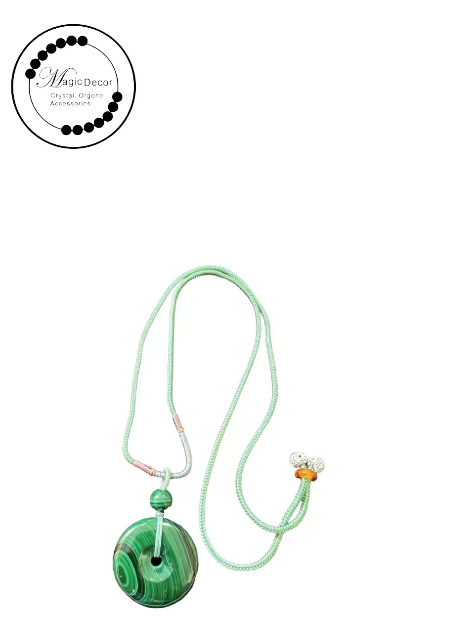 251201 - D41 孔雀石平安扣綠色編織繩鏈