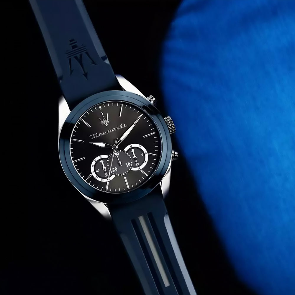 【Maserati 瑪莎拉蒂】Traguardo 長征終站系列 R8871612046 夜光 矽膠 手錶