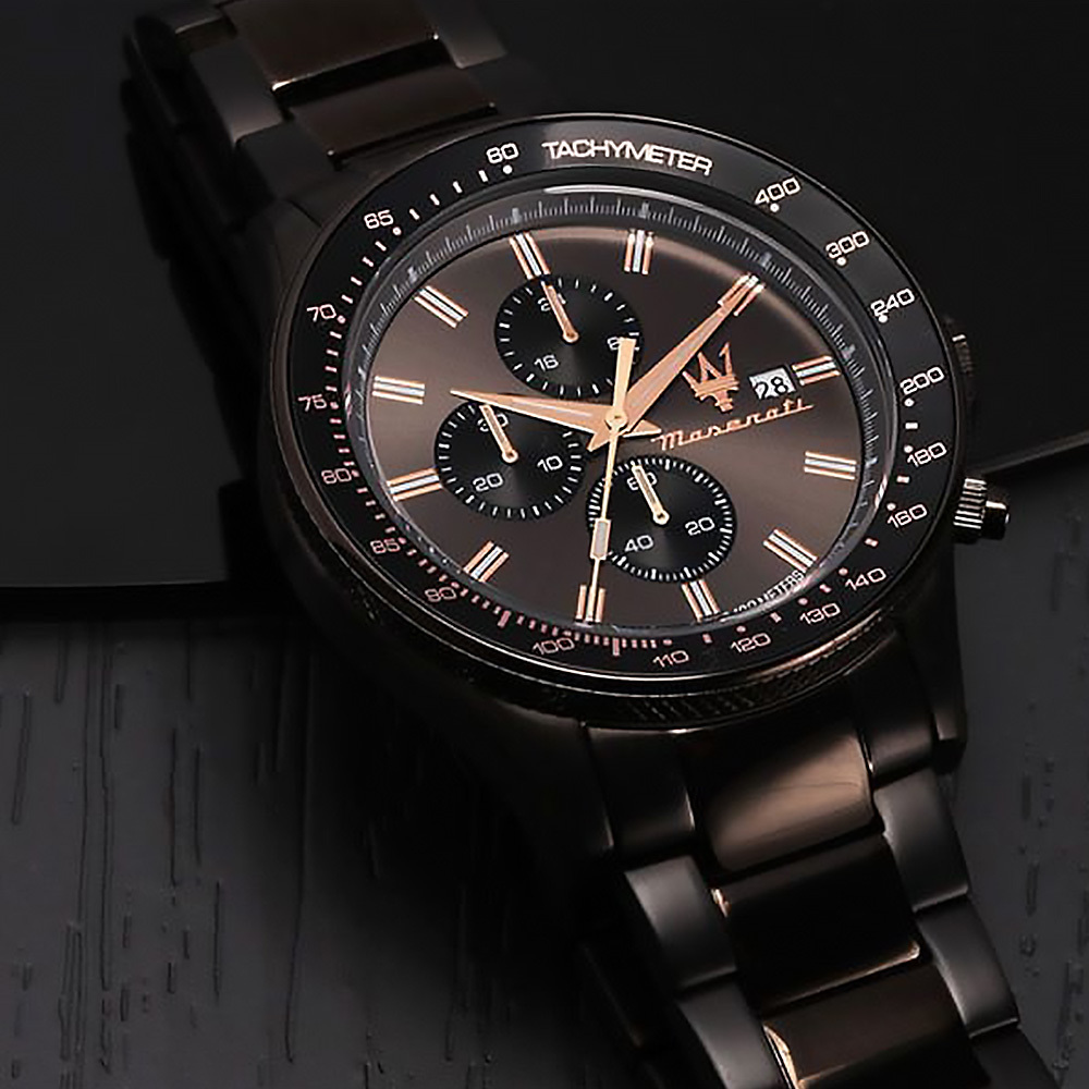 【Maserati 瑪莎拉蒂】Sfida 無畏迎戰系列 R8873640011 真三眼 日期顯示 夜光 鋼錶