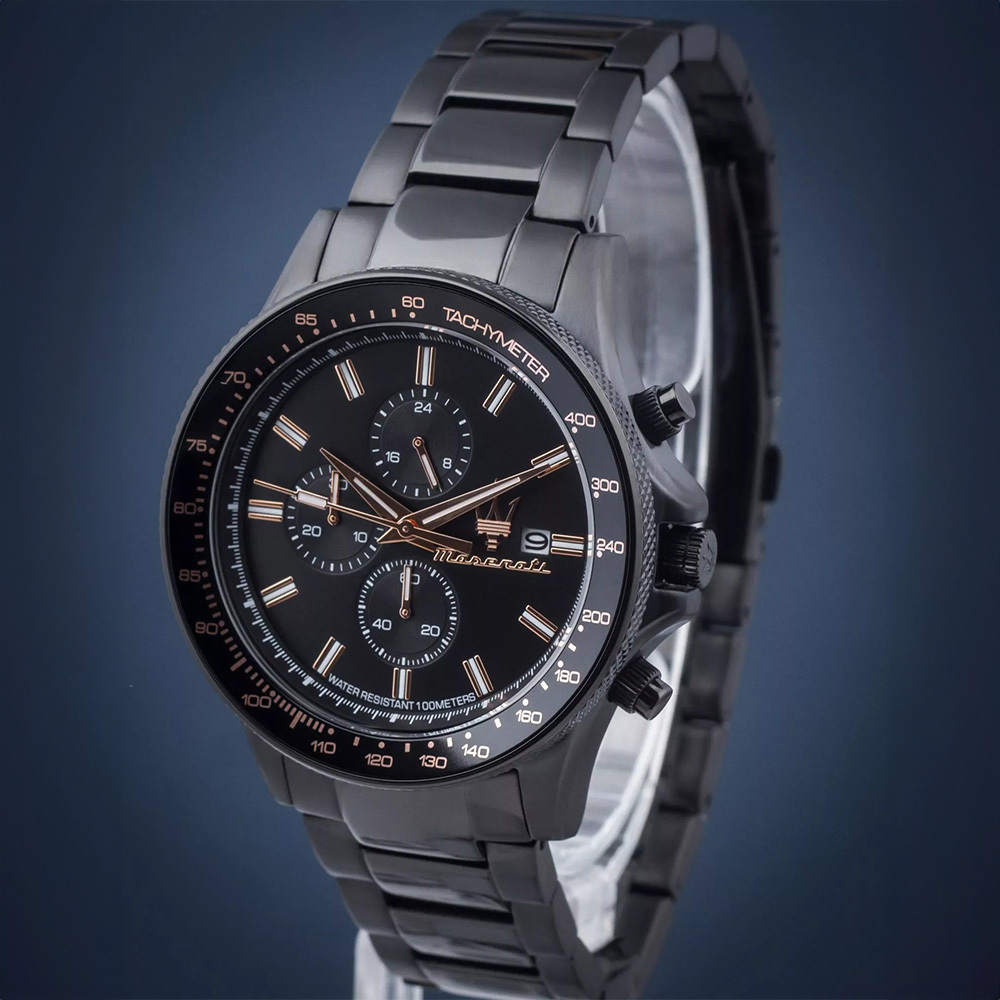 【Maserati 瑪莎拉蒂】Sfida 無畏迎戰系列 R8873640011 真三眼 日期顯示 夜光 鋼錶