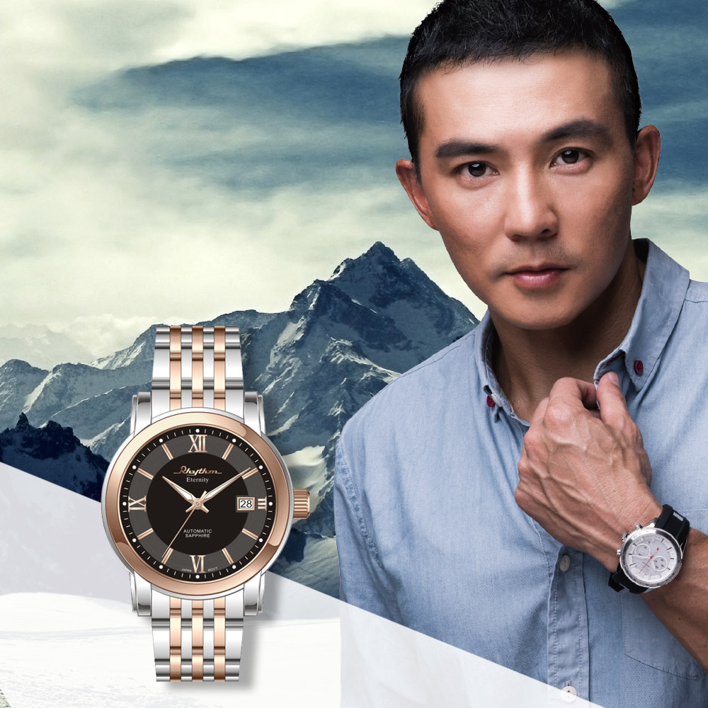 【RHYTHM 麗聲】日本羅馬數字日期顯示三針高貴不鏽鋼自動機械錶-A1303(典雅不銹鋼)