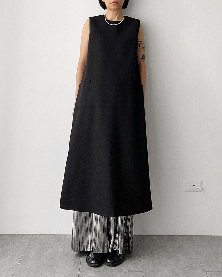 MFD-2574 口袋背心洋裝 ʙʟᴀᴄᴋ