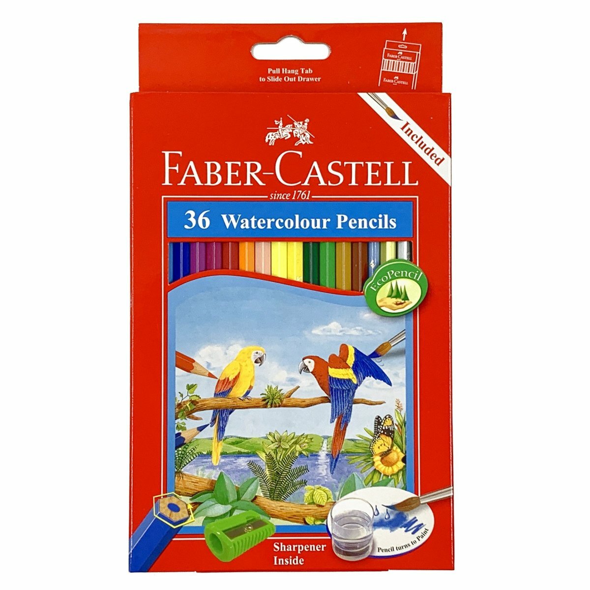 輝栢嘉 - 德國FABER水溶性彩色木顏色鉛筆 36色 (紙盒裝) #114466《贈送#3004 B4四開大圖畫簿1本》