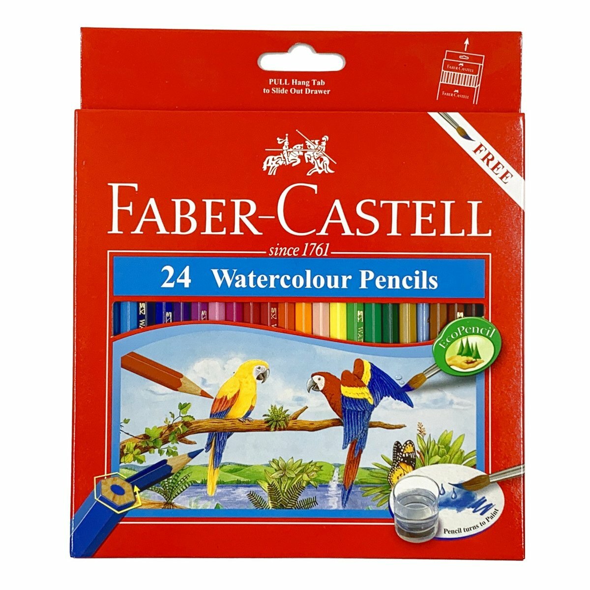 輝栢嘉 - 德國FABER水溶性彩色木顏色鉛筆 24色 (紙盒裝) #114464《贈送#3008 B5圖畫簿1本》