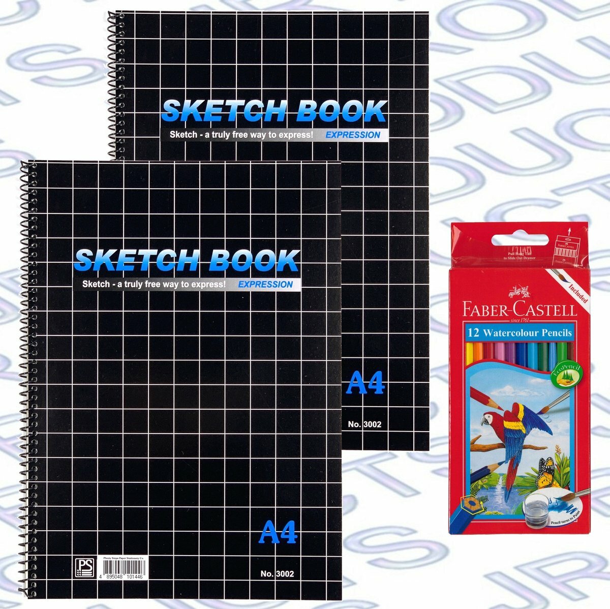 FABER #114462 水溶性彩色鉛筆 12色 + A4 #3002 圖畫簿 2本