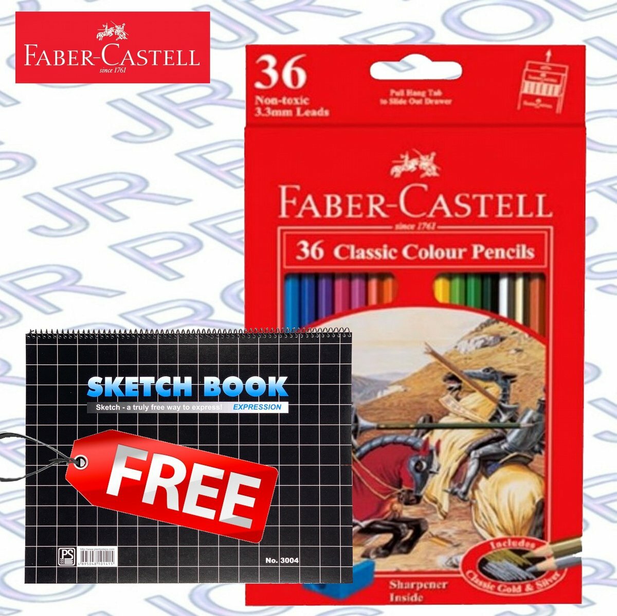 輝栢嘉 - 德國FABER經典油性彩色木顏色鉛筆 36色 (紙盒裝) #115856《贈送#3004 B4四開大圖畫簿1本》