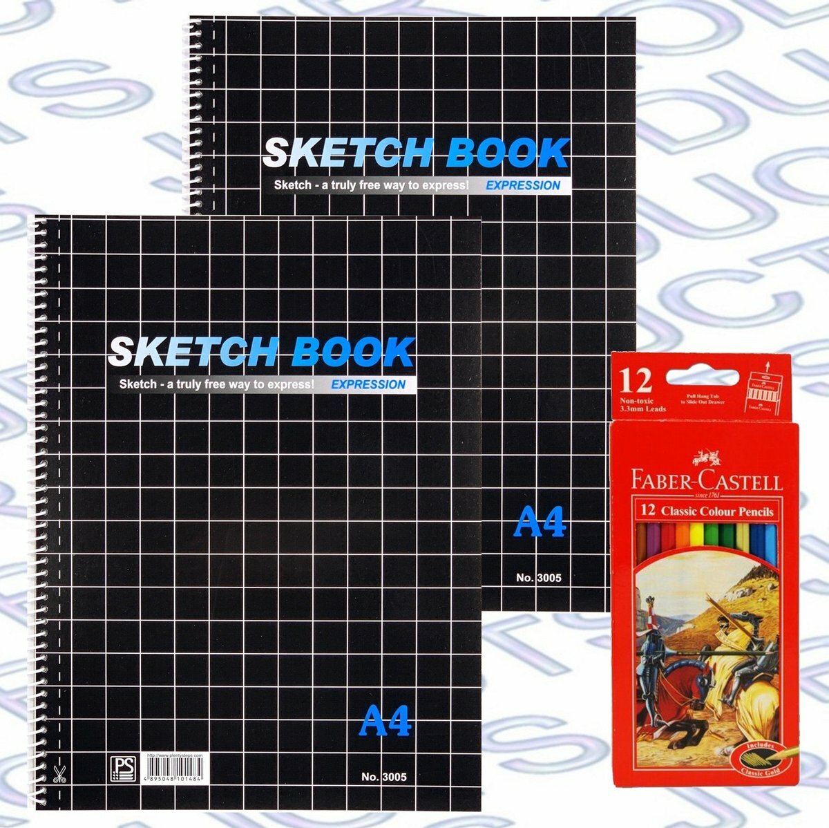 FABER #115852 油性彩色鉛筆 12色 + #3005 A4 圖畫簿 2本