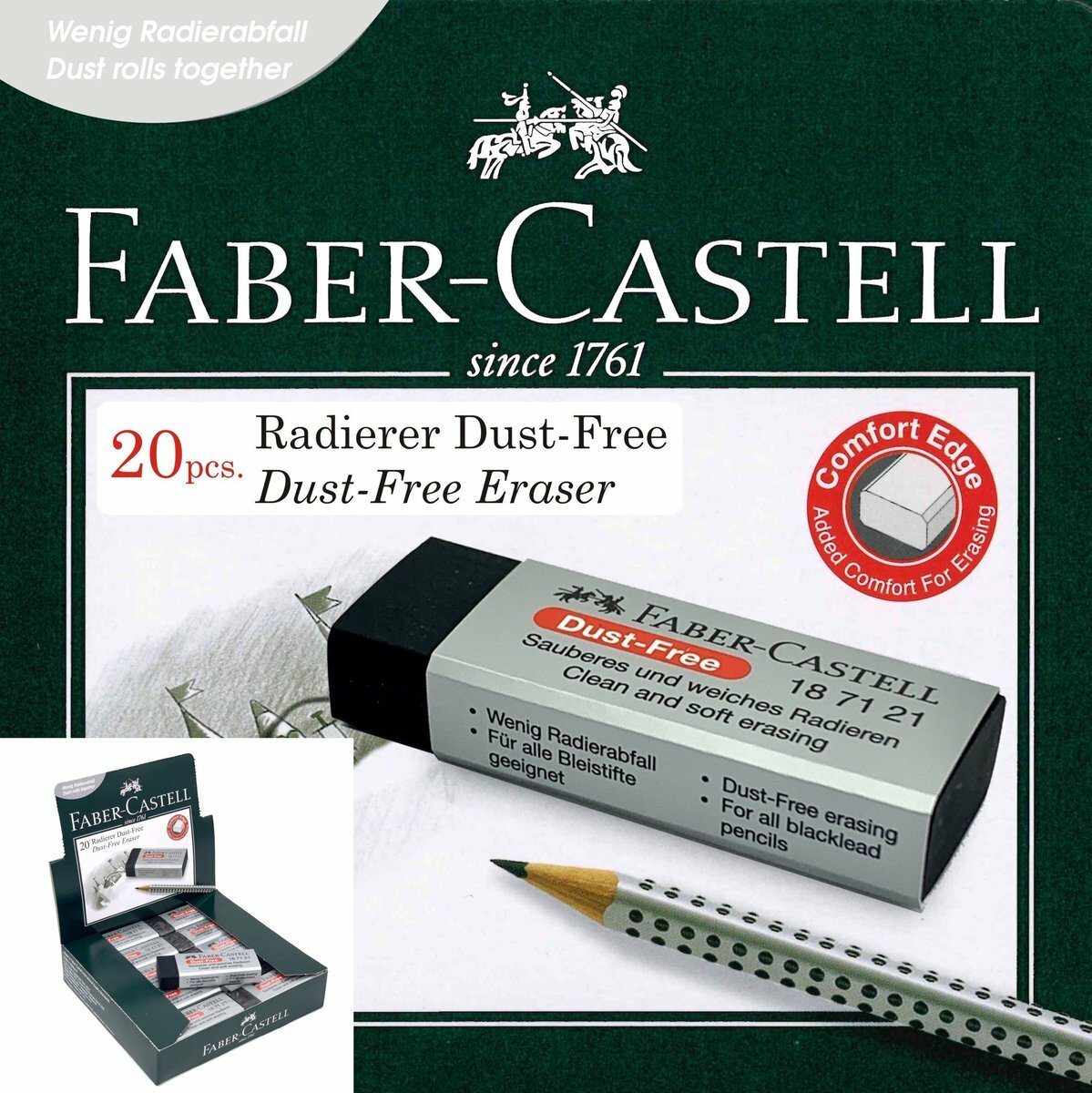 輝栢嘉 - 德國FABER 187121 無塵大擦膠 (20粒裝) 黑色《送贈品》