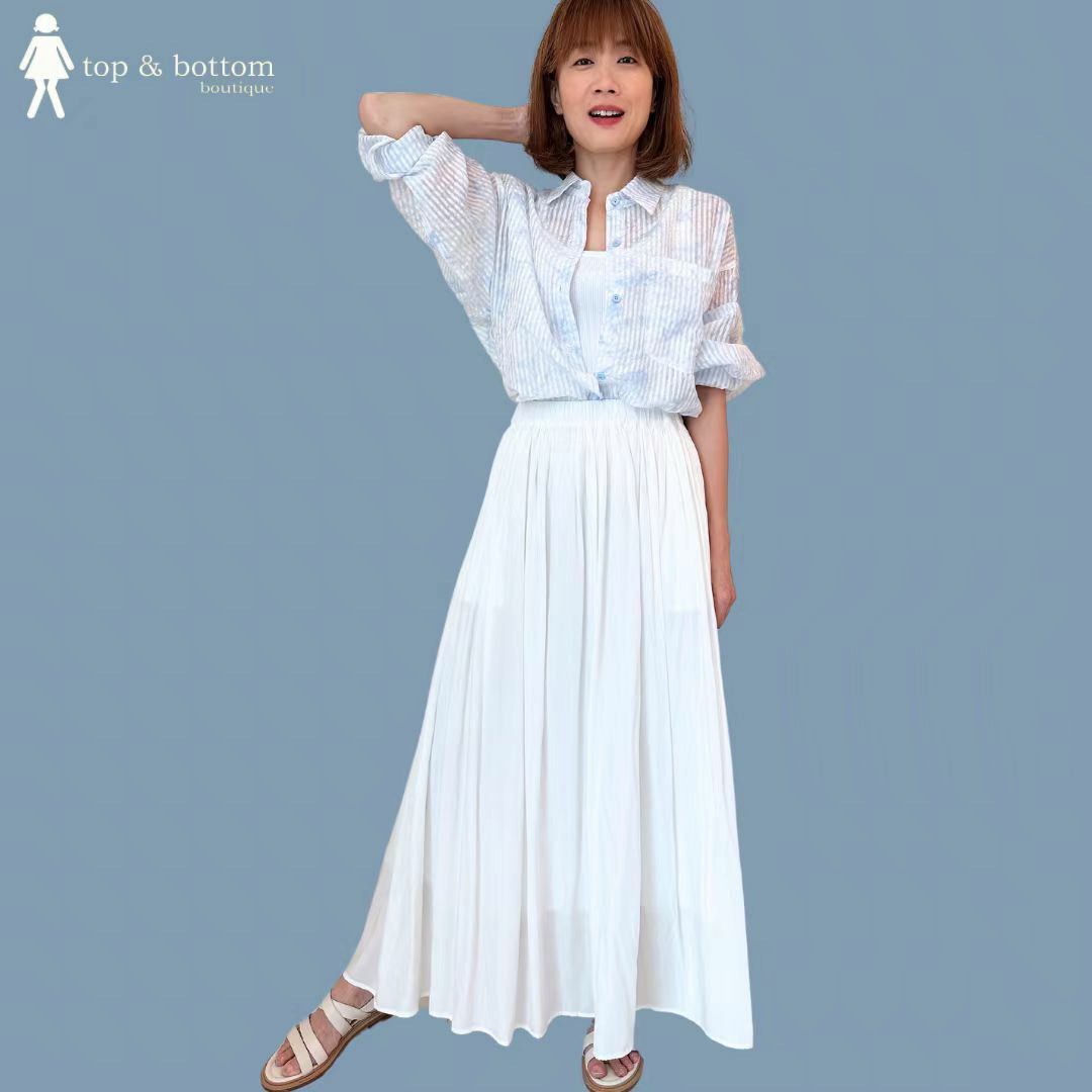 SILKY WIDE LONG SKIRT