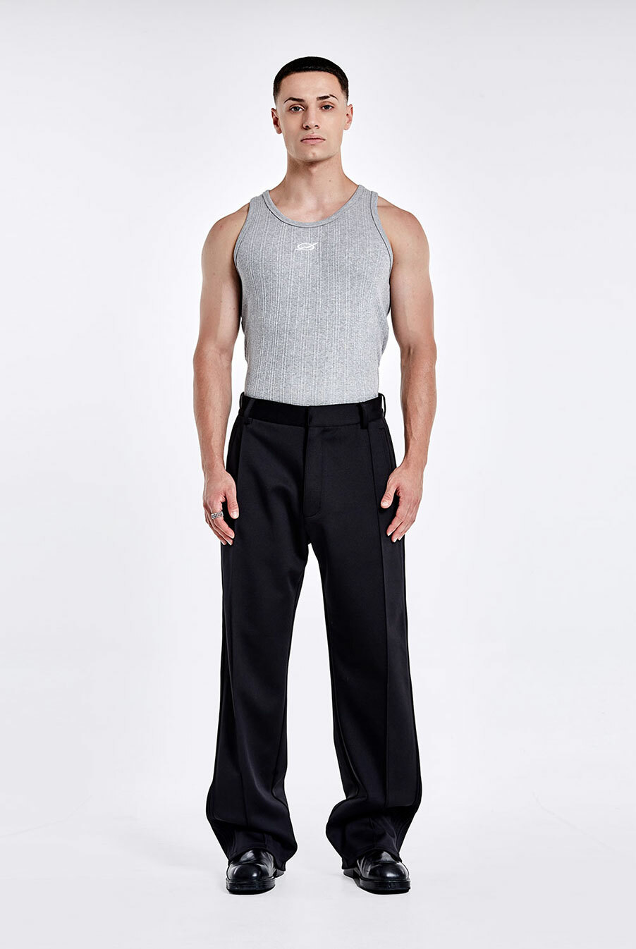 Irregular Logo embroidery Logo Sleeveless - Grey