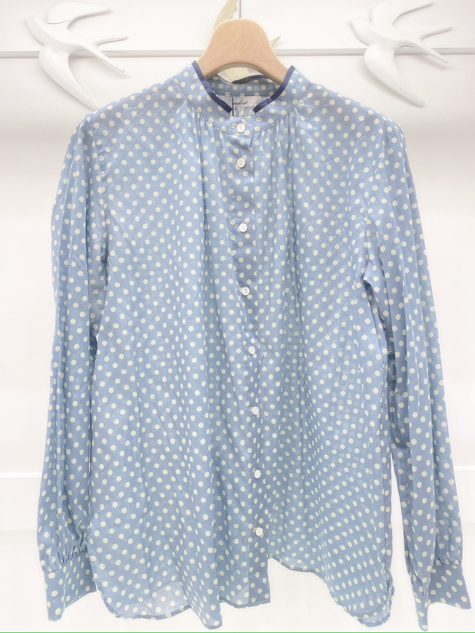 早春水玉襯衫