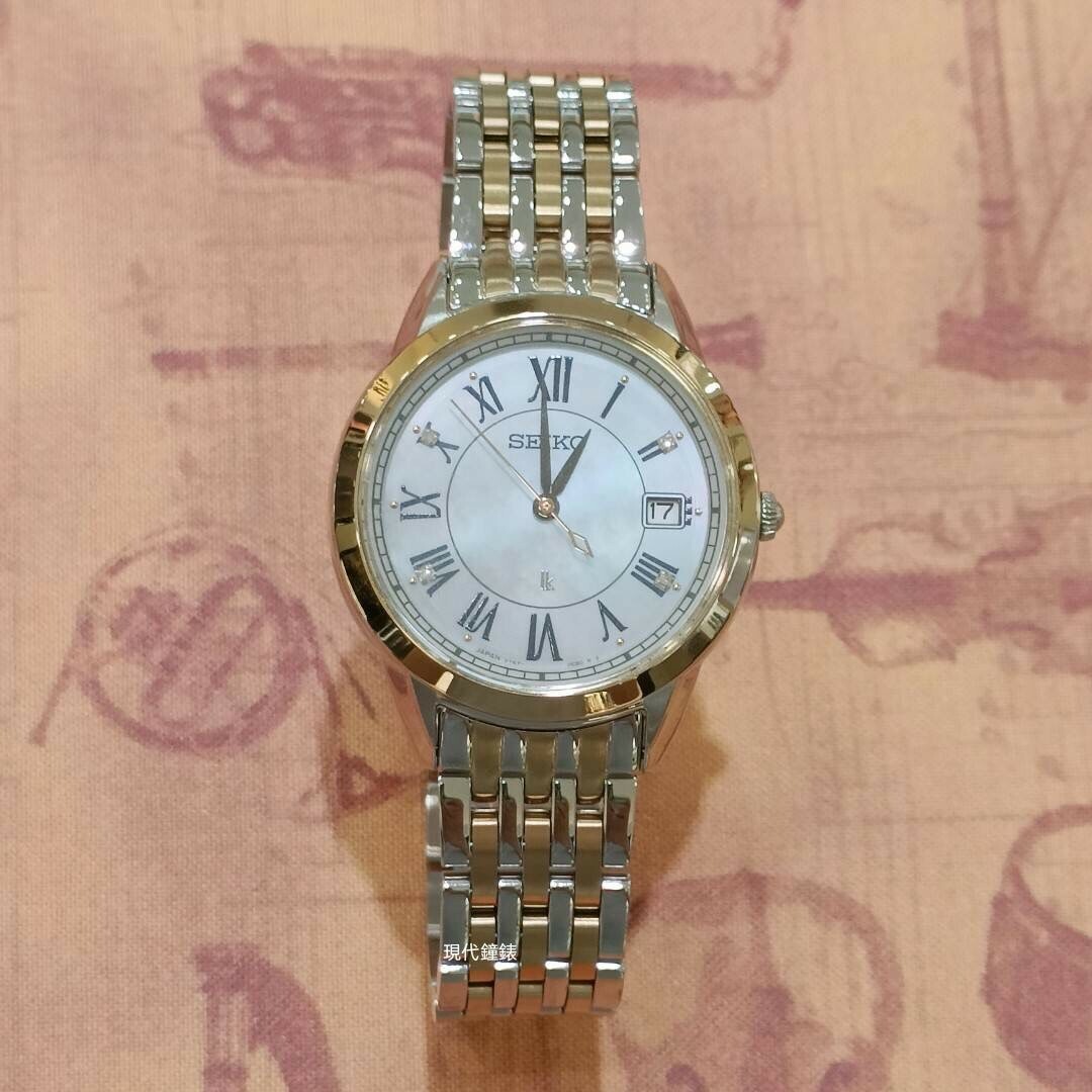 【SEIKO 精工】LUKIA系列 太陽能珍珠母貝真鑽腕錶 V147-0CR0KS 34mm現代鐘錶