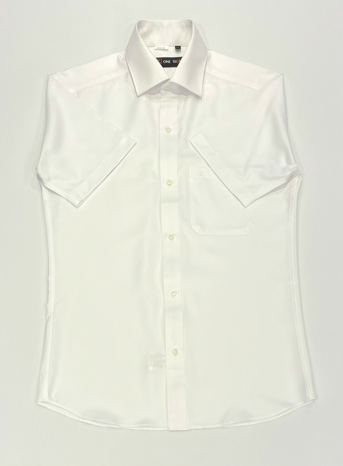 白色斜紋男短袖襯衫01