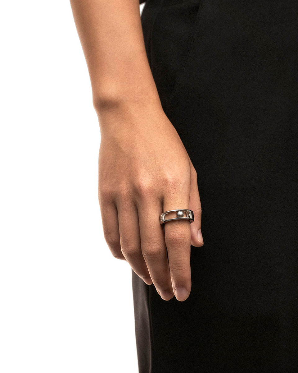 RECOVERY 滾石戒指-鋼珠 (亮銀色)