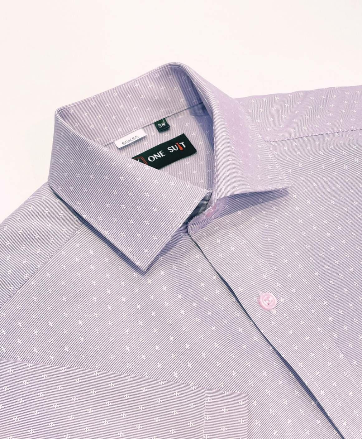 紫色緹花短袖襯衫02