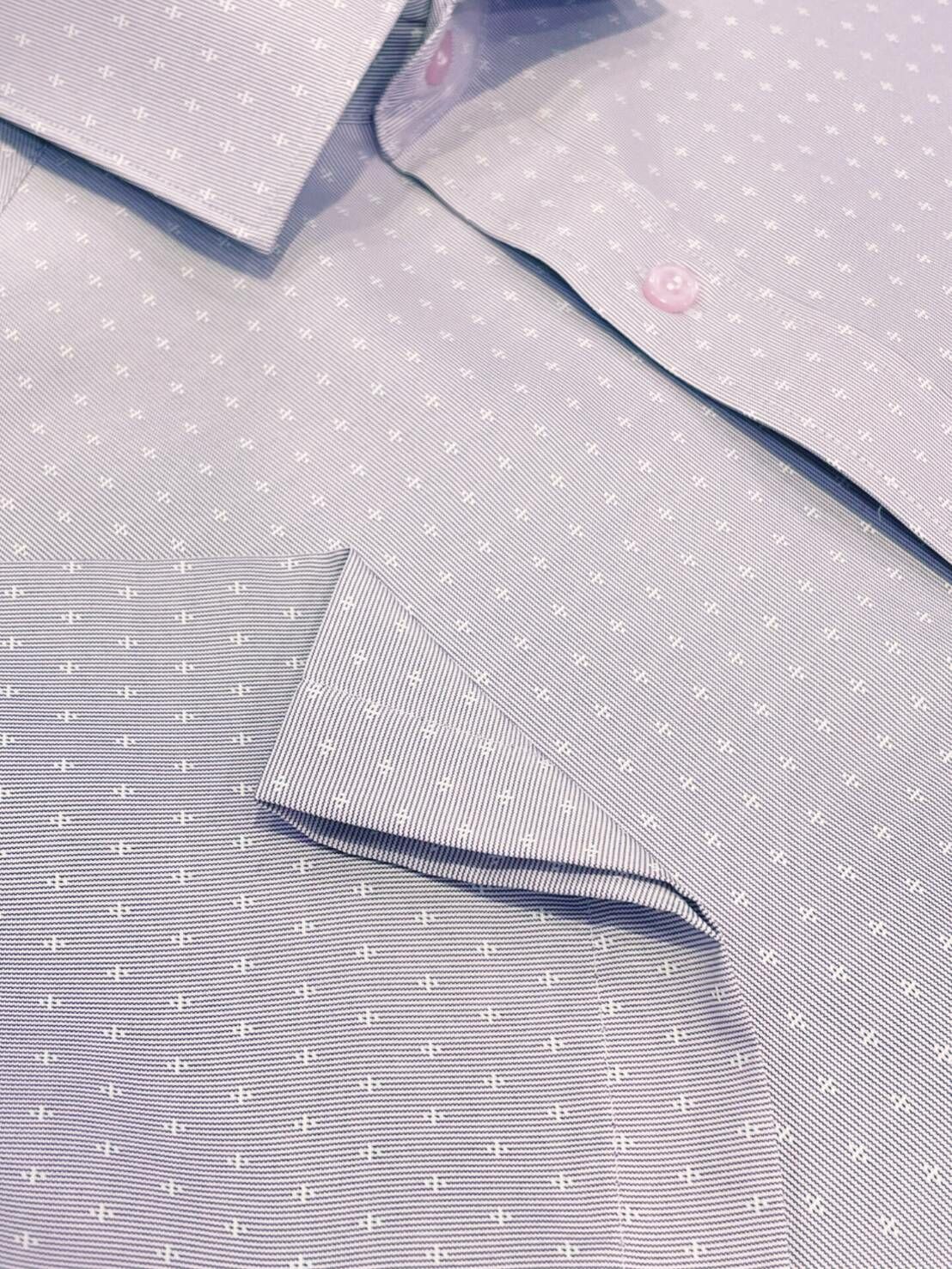 紫色緹花短袖襯衫04