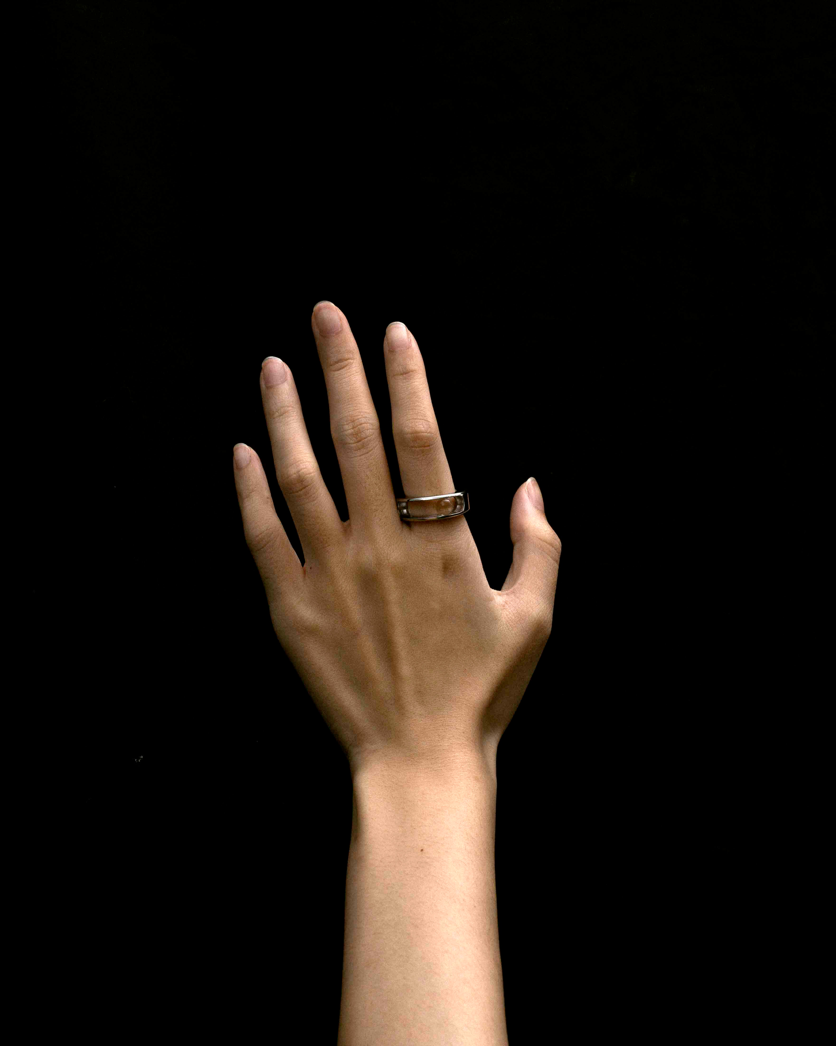 RECOVERY 滾石戒指-白水晶 (亮銀色)