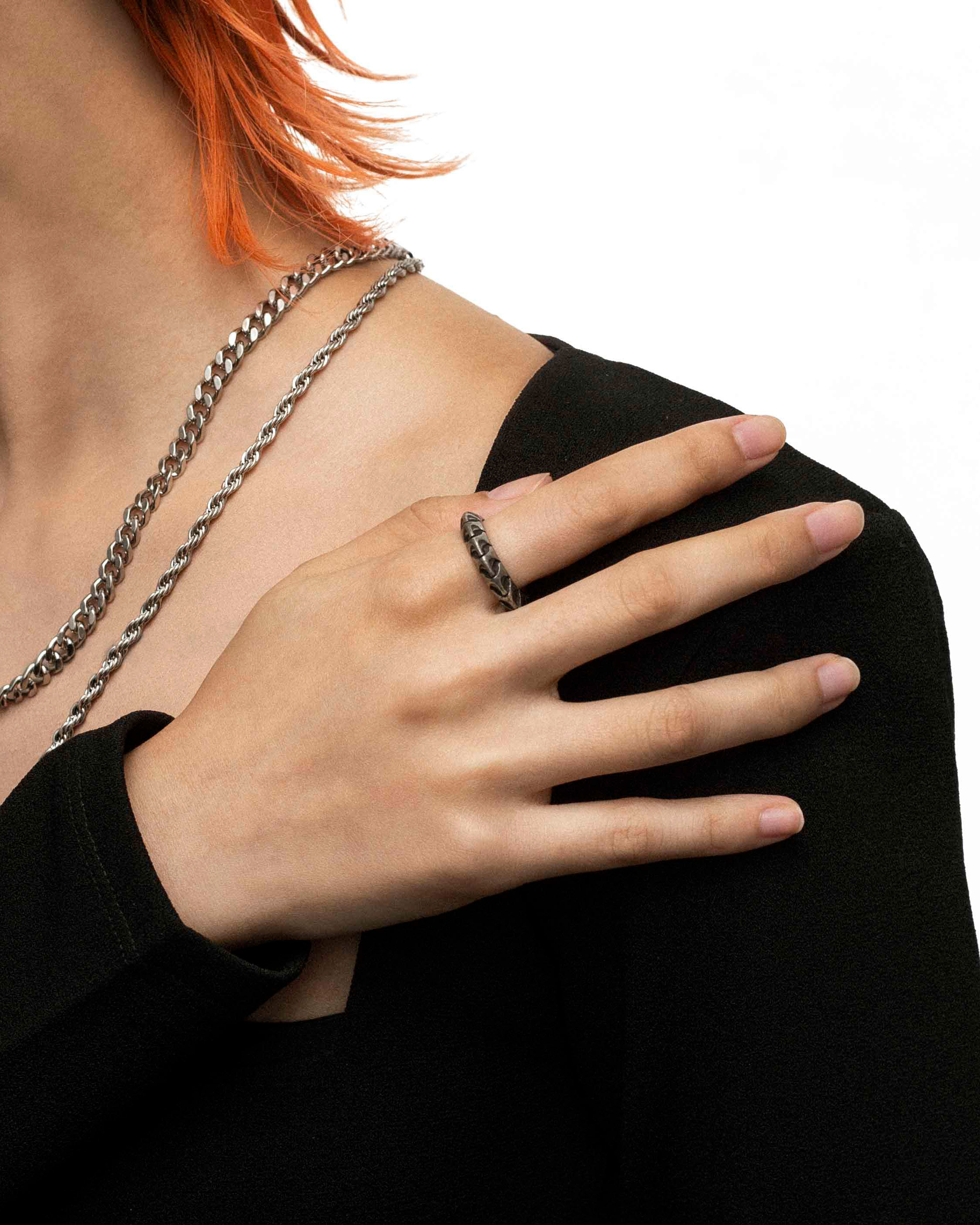 RECOVERY 蛇骨戒指 (古銀)