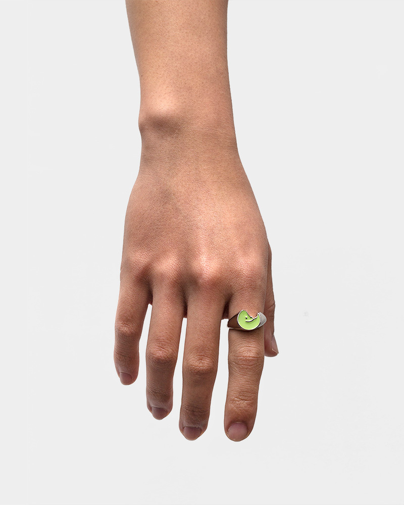 RECOVERY×＠angustattoo 破碎笑臉戒指 (綠)