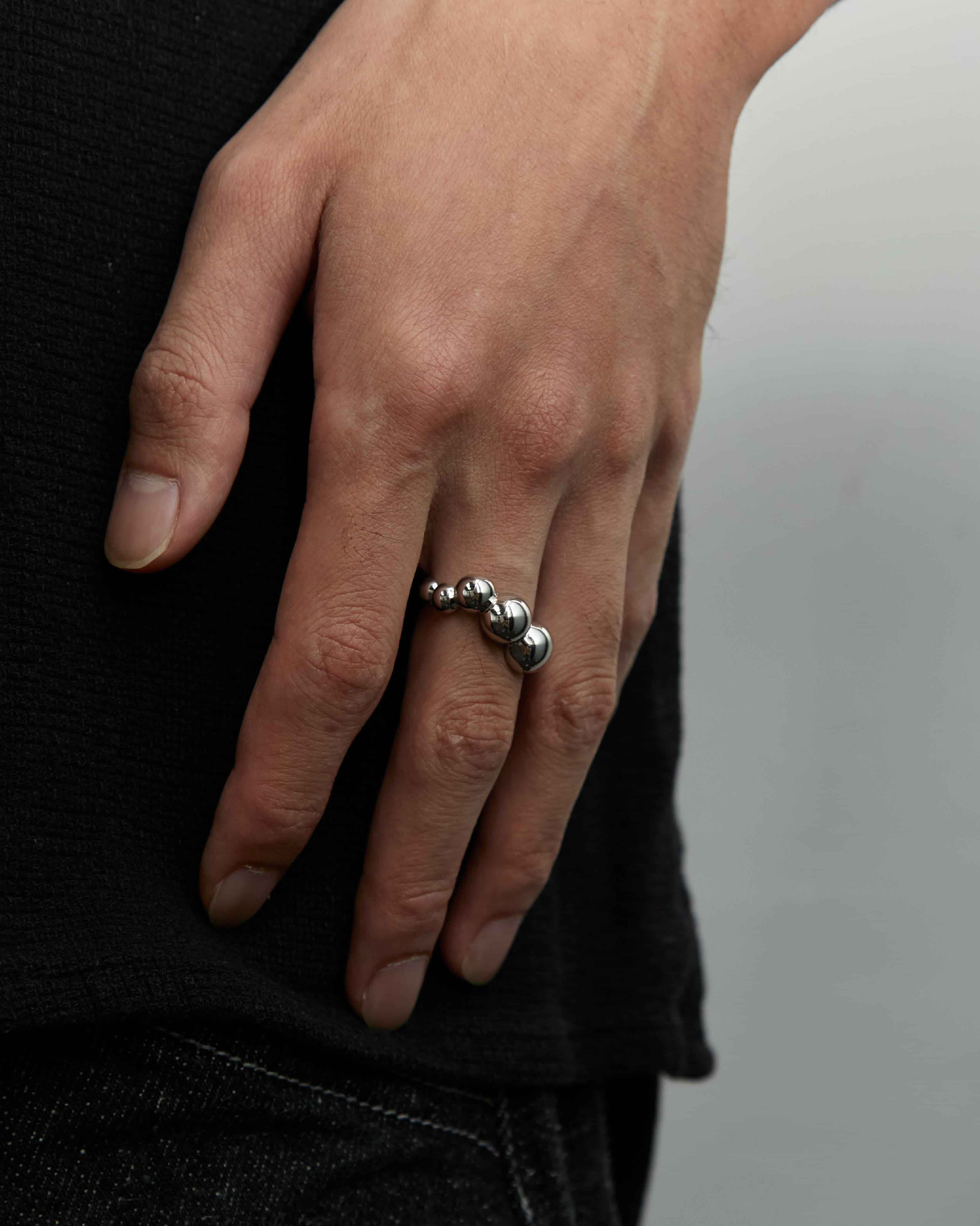 RECOVERY 球體漸變戒指 (亮銀)