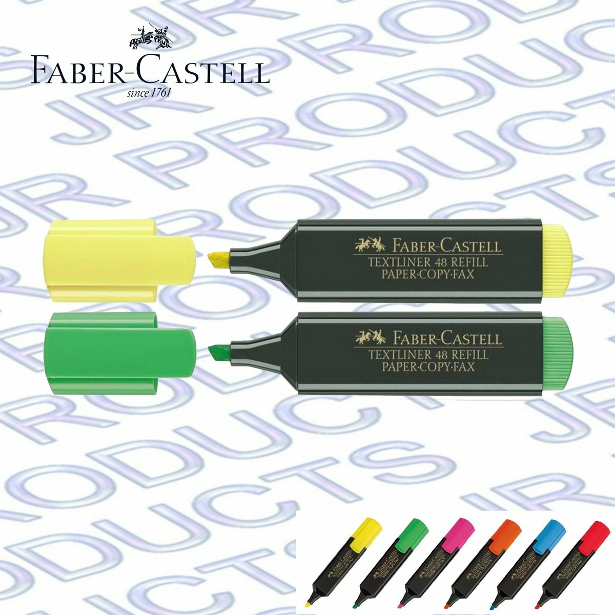 輝栢嘉 - 德國FABER TL1548 經典粗桿螢光筆 - 2 支