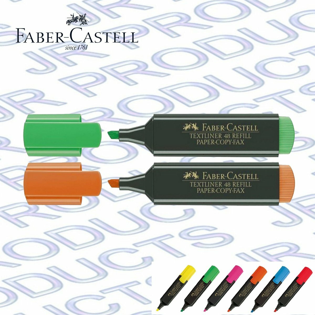 輝栢嘉 - 德國FABER TL1548 經典粗桿螢光筆 - 2 支