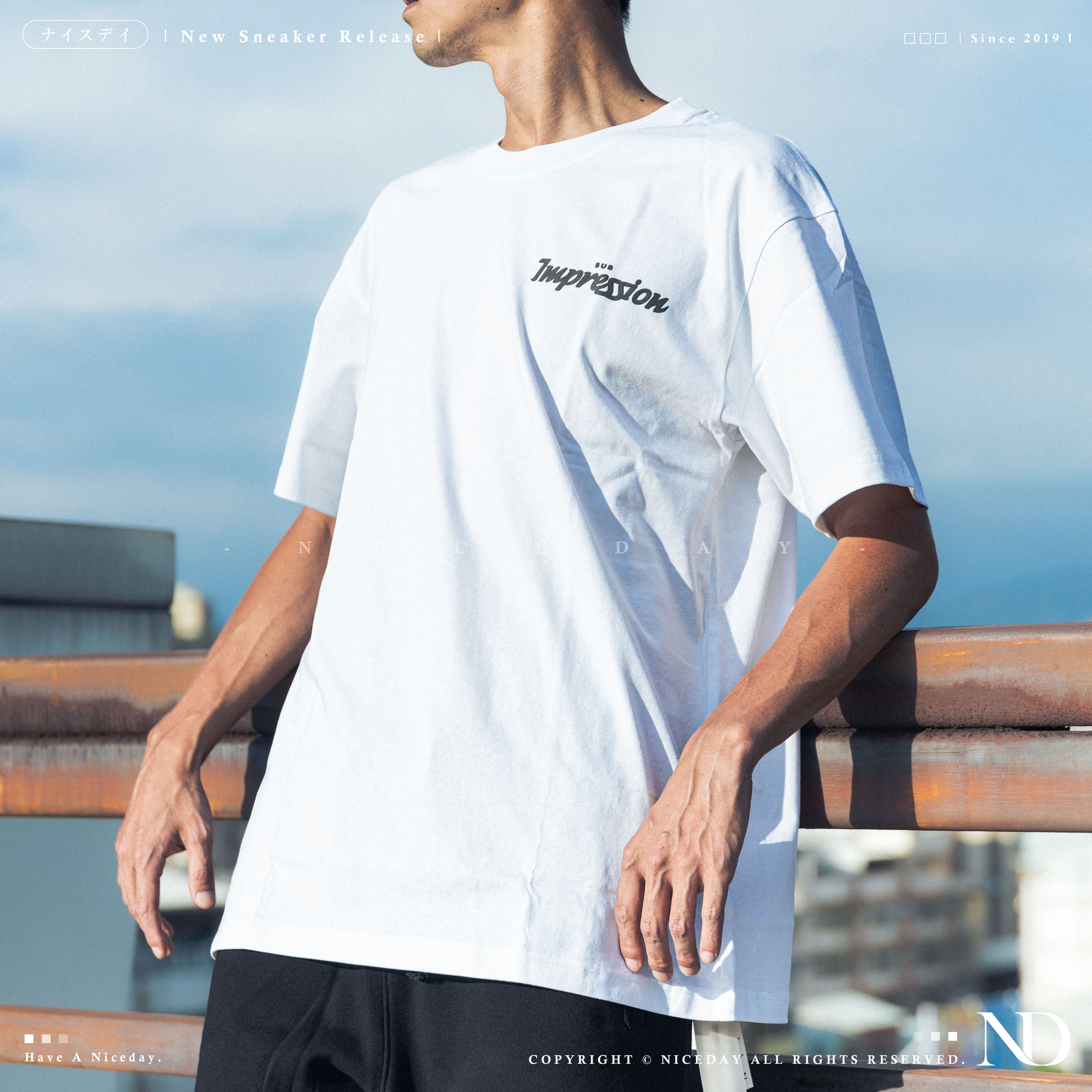NICEDAY 現貨 服飾 IMPRESSION SUB+ 上衣 T恤 休閒 三色 寬鬆 美式 波浪LOGO