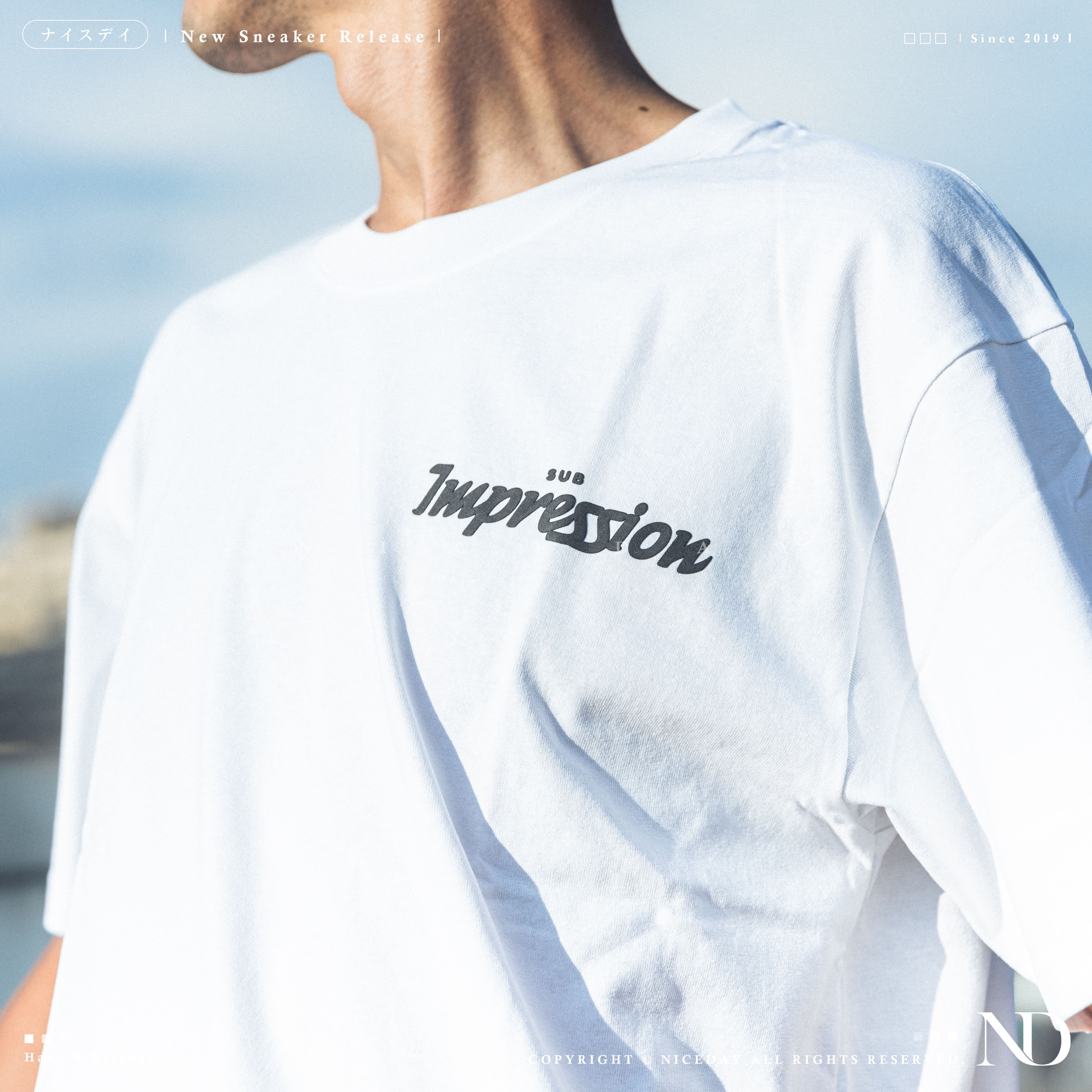 NICEDAY 現貨 服飾 IMPRESSION SUB+ 上衣 T恤 休閒 三色 寬鬆 美式 波浪LOGO