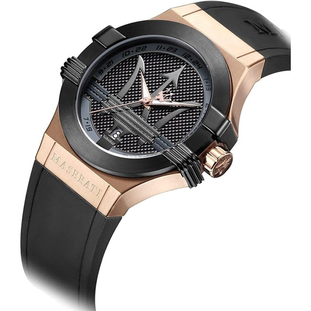 【Maserati 瑪莎拉蒂】R8851108002 三針 三叉戟 超跑 皮造型腕錶 (霸氣三叉戟錶面)