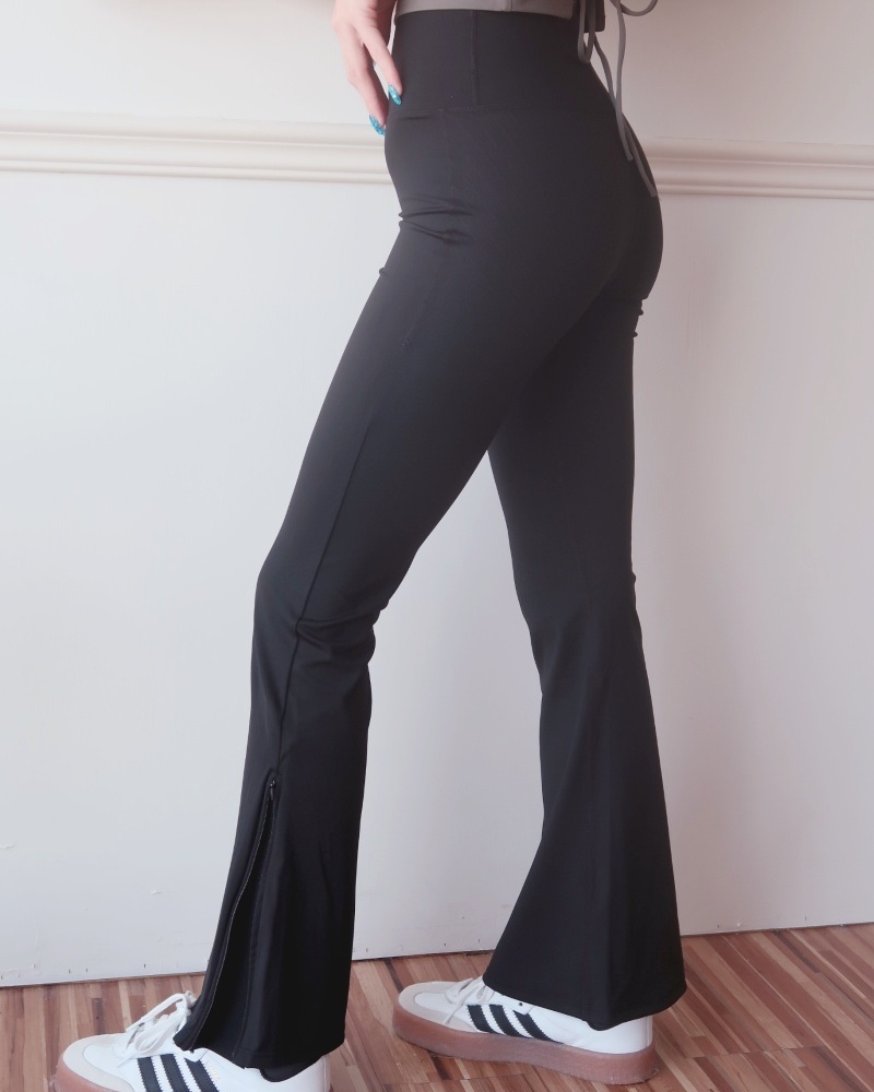 Infinity flare pants 腿超長拉鍊鯊魚喇叭褲 / 黑色