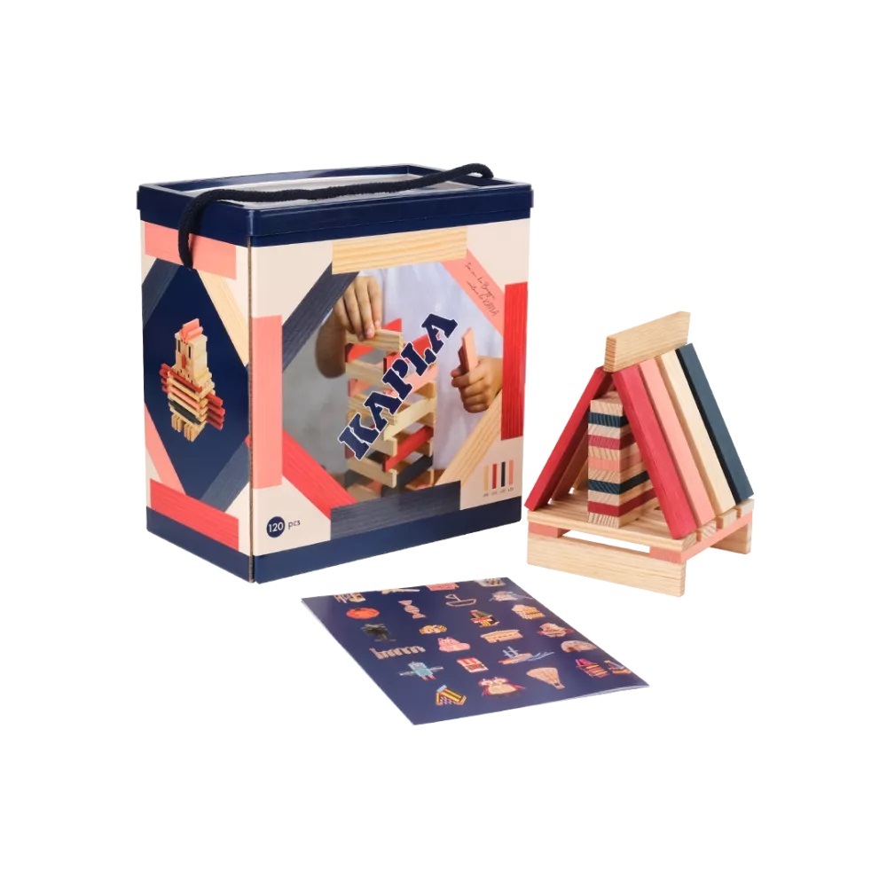 【法國KAPLA.小木板】120 BOX - 四色(暖色) 120入