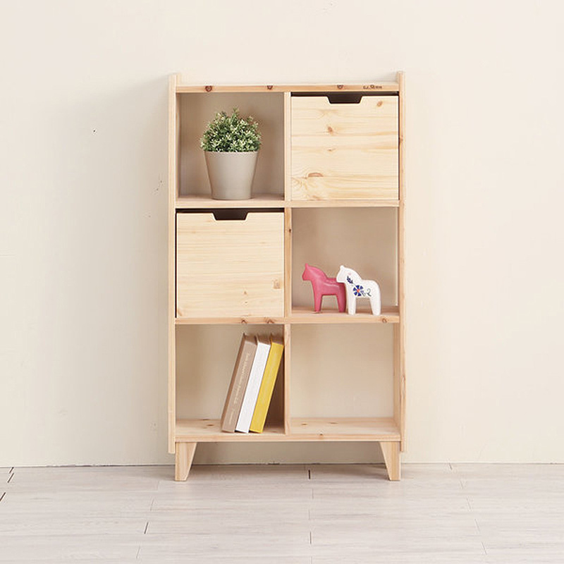 《4527》INS北歐簡約文青落地實木收納櫃