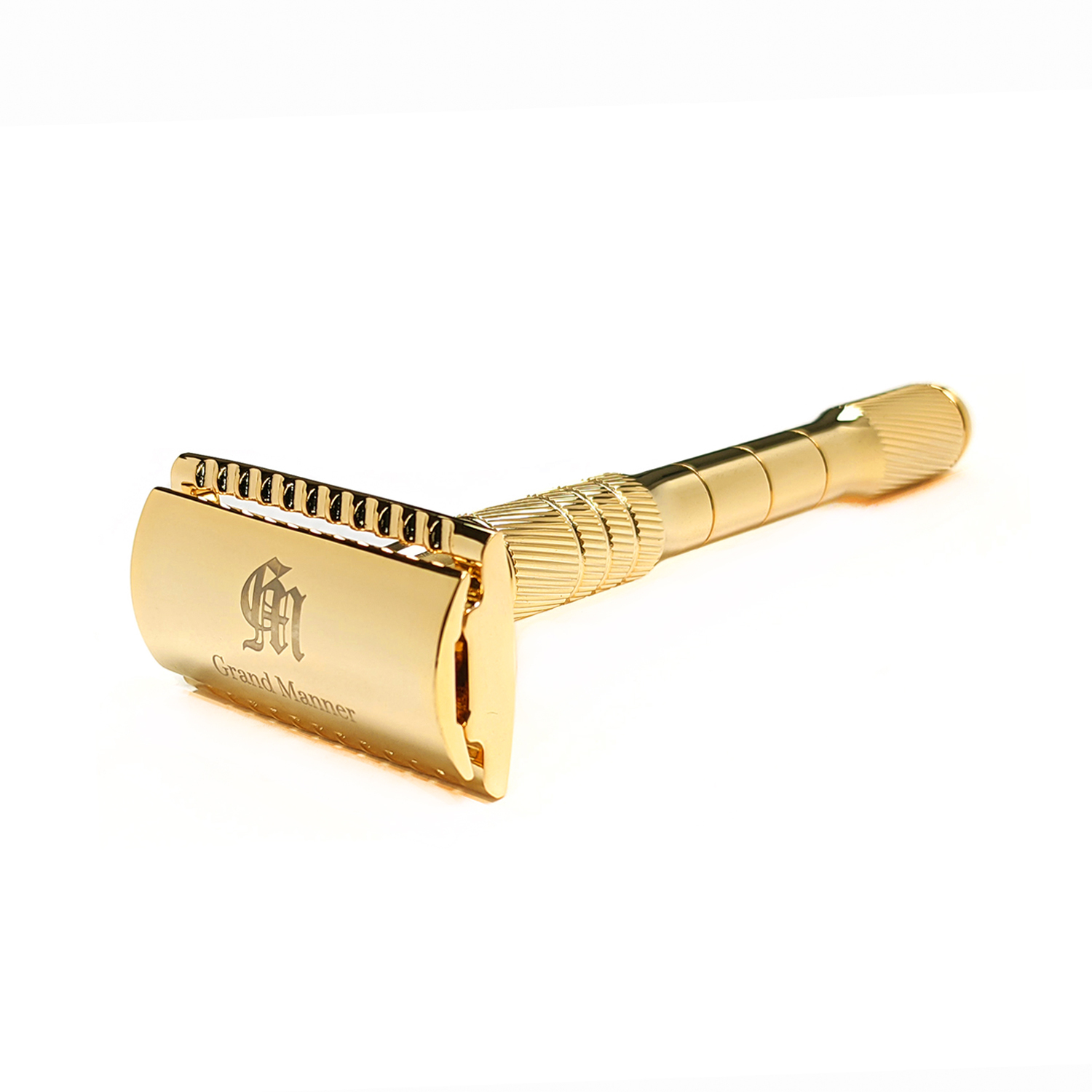 英國 Grand Manner 皇家系列 雙面安全手動刮鬍刀 3件組（24K金 / 傳統老式雙刃刮鬍刀片）