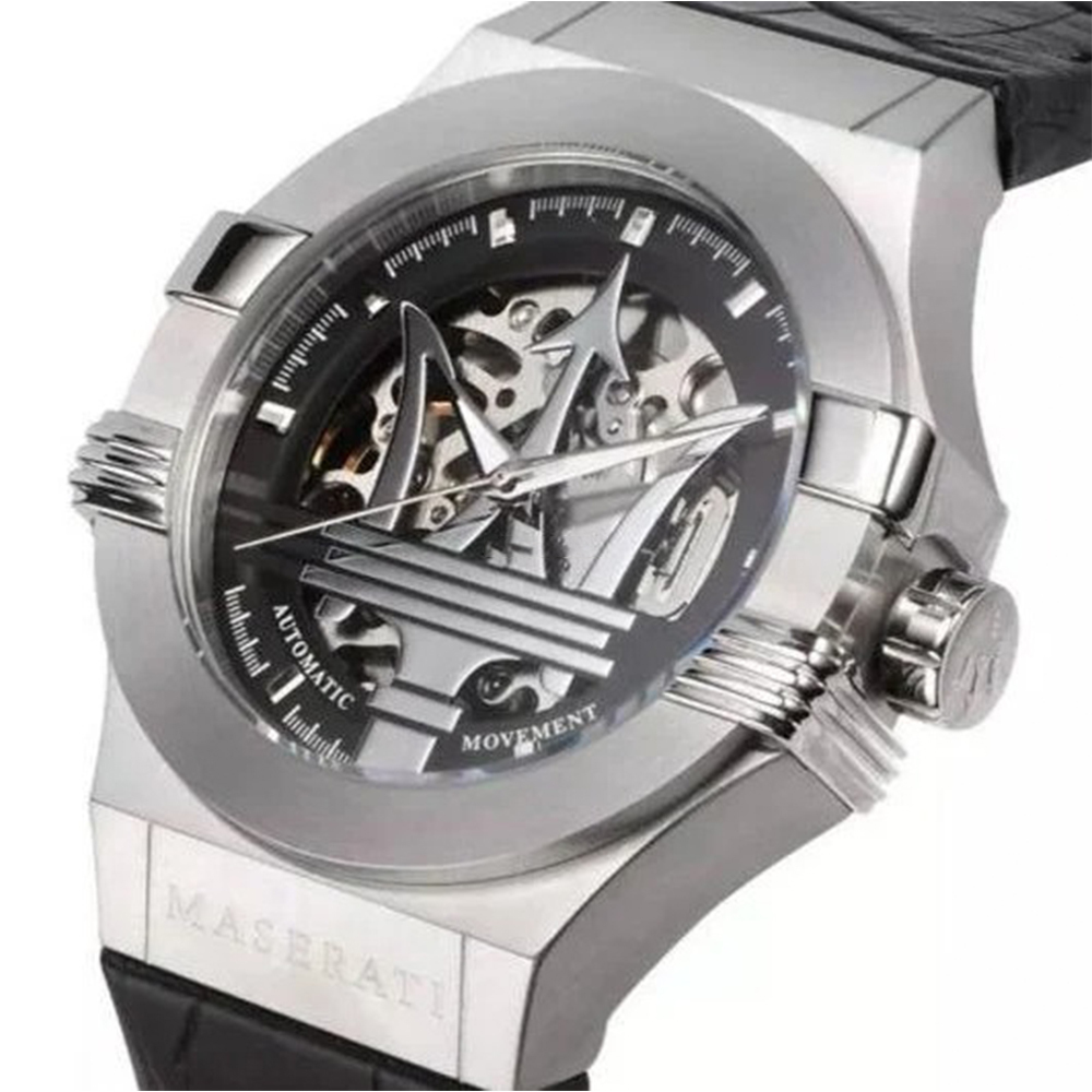 【Maserati 瑪莎拉蒂】Potenza R8821108052 鏤空 大三叉戟 自動機械 腕錶