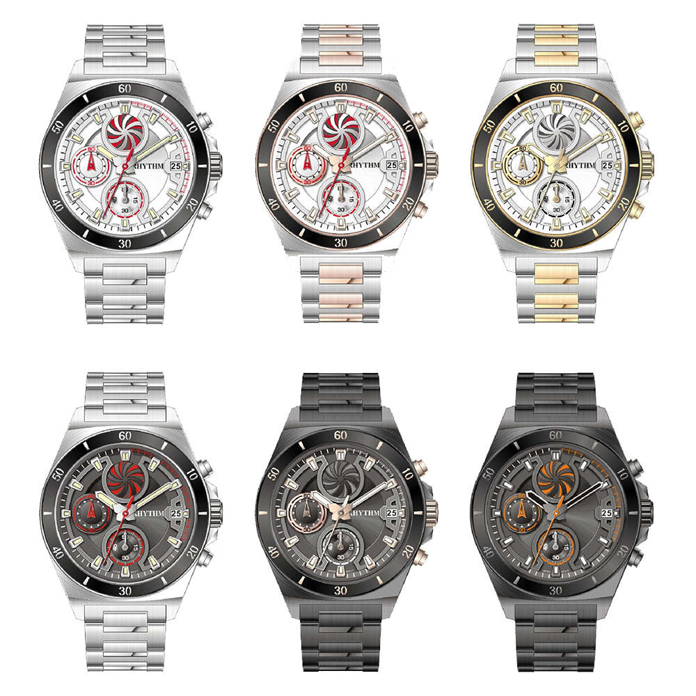 【RHYTHM 麗聲】S1405 小錶款 炫渦造型 閃耀 時尚 雙眼 不鏽鋼 手錶