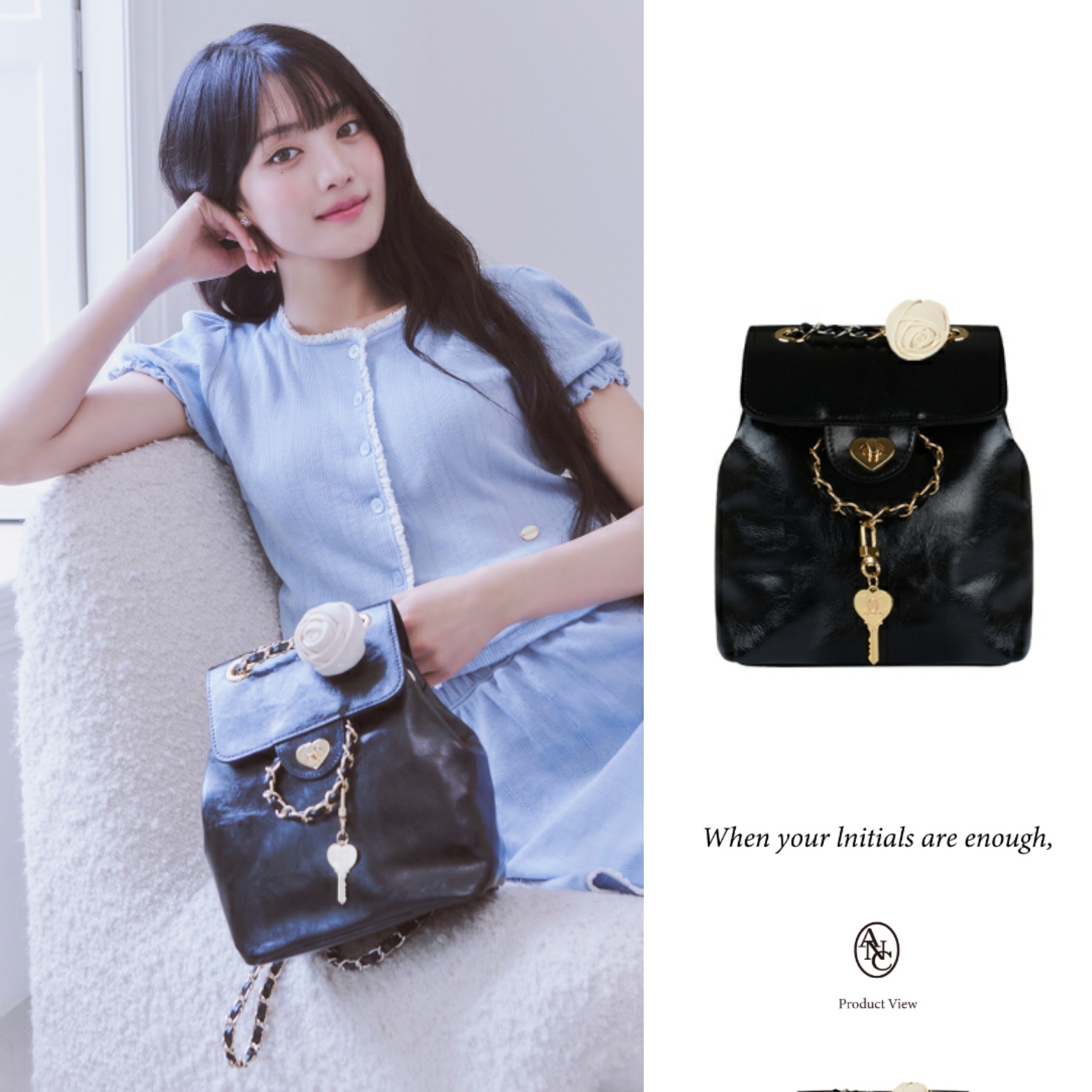 ★ANOETIC★ HEART CORSAGE BACKPACK_BLACK MUSINSA | ANOETIC HEART CORSAGE BACKPACK_BLACK