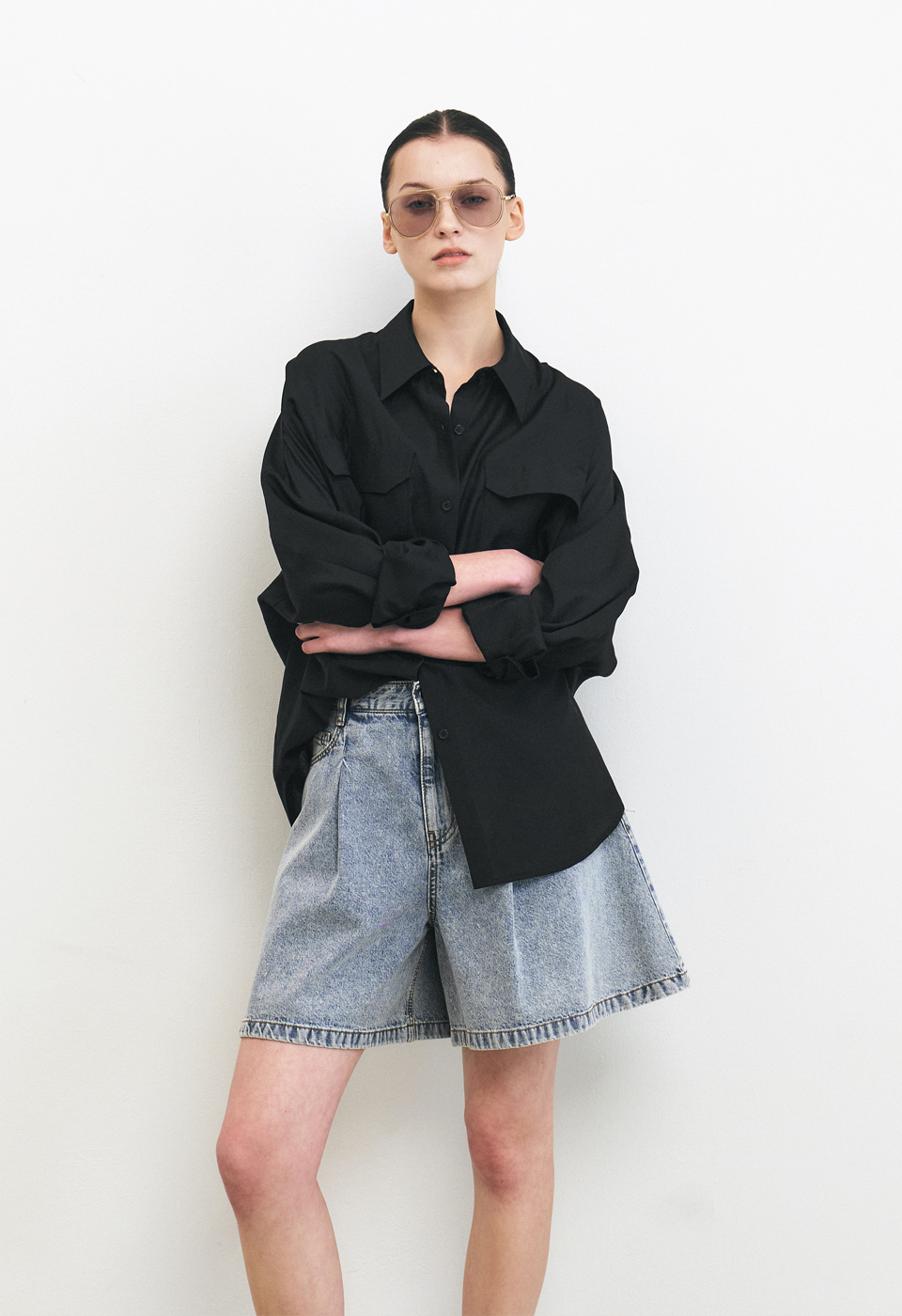 丹寧牛仔A字短褲