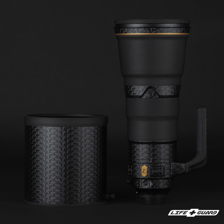 LIFE+GUARD 鏡頭貼膜安裝示意，適用 Nikon AF-S 400mm F2.8 E