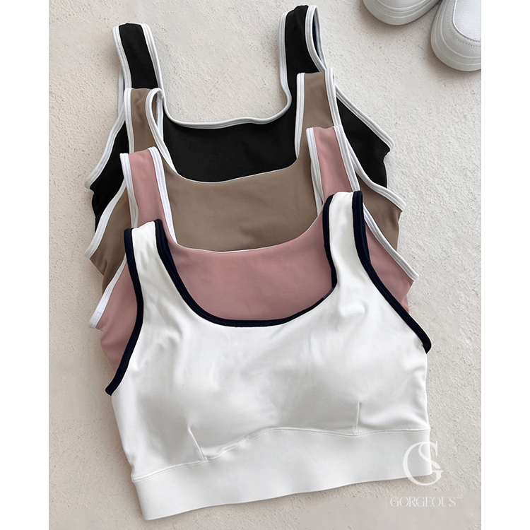 C23 現貨「撞色排釦瑜珈BRA TOP」