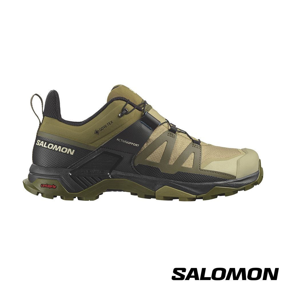 Salomon X ULTRA 4 Goretex 男款 低筒登山鞋 防水健行鞋 474529 岩綠/橄欖綠/黑 [HappyOutdoor]