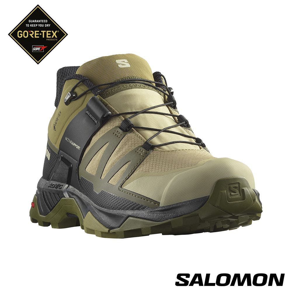 Salomon X ULTRA 4 Goretex 男款 低筒登山鞋 防水健行鞋 474529 岩綠/橄欖綠/黑 [HappyOutdoor]