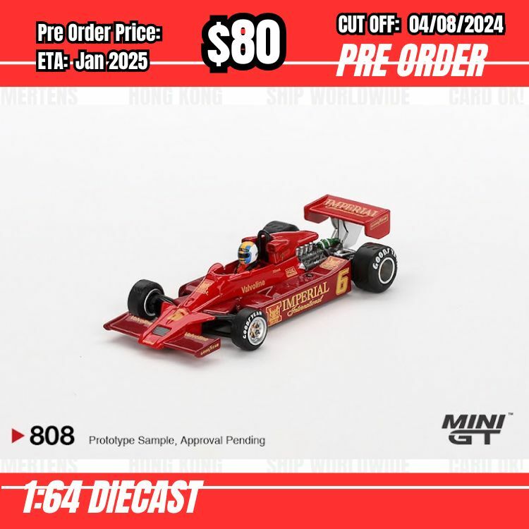PO-$80  * Mini GT * 1:64 #808 Lotus 78 #3  Gunnar Nilsson 1977 Japanese GP LHD [OD22/07]